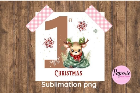 1st Christmas Reindeer Sublimation Png