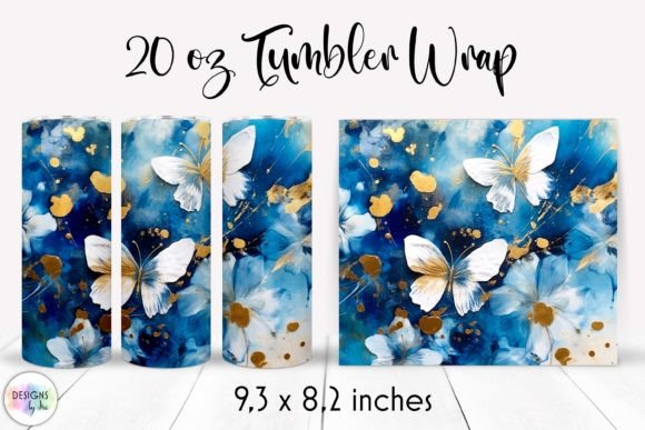Alcohol Ink Butterflies and Flowers Wrap