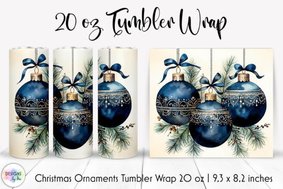 Blue Christmas Ornaments Tumble Design