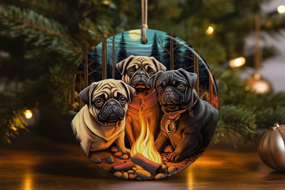 Christmas Pug Dog Ornament