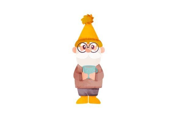 Cute Gnome Holding a Cup