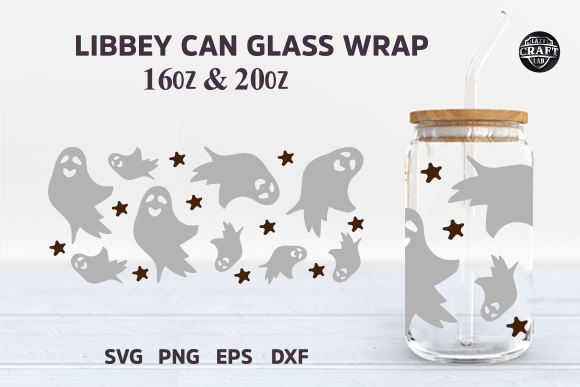 Halloween Ghost Tumbler Wrap Design