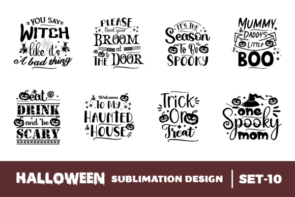 Halloween Quotes Sublimation Bundle - 10