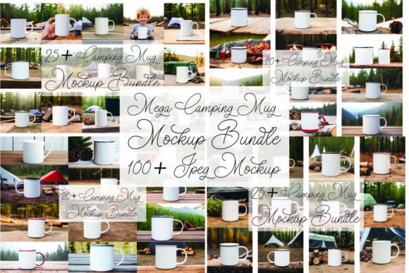 Mega Camping Mug Mockups Bundle
