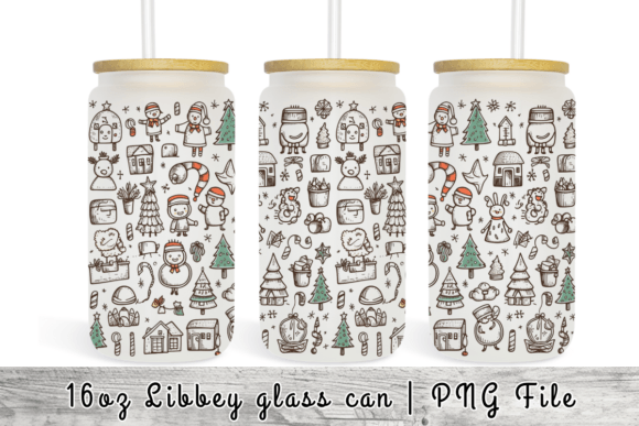 Merry Christmas Libbey Beer Glass Can