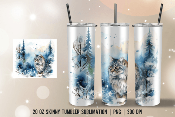 Winter Cat Tumble Wrap Sublimation