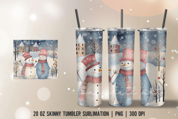 Winter Snowman Tumble Wrap Sublimation